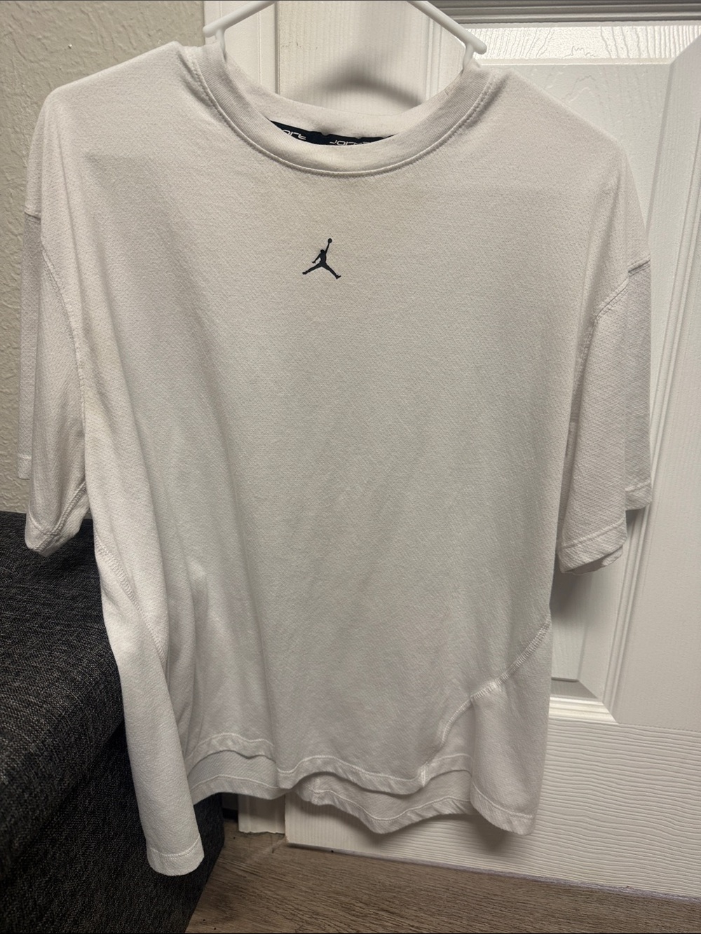 Jordan White Short-Sleeve Crewneck with Black Jumpman